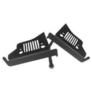 2 x Front Foot Pegs Solid Oxidized Iron Black Coated Foot Rest Grille Kick