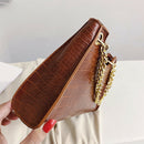 Alligator Pattern Handbags Women Pure Leather Top-handle Bags (Light Brown) A