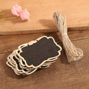 12Pcs/set Hanging Rope Wooden Blackboard Message Black BoardB Ew
