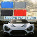 2x Silicone License Plate Frame Rust-Proof Rubber Holder Waterproof with Sc N9E4