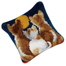 Three Cat Pattern Pillowcase Latch Hook kit DIY Needle Craft with Basic Tool