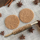 Pattern Printing Rolling Pin Engraving Embossed Biscuit Dough Stick Kneadin C7A5