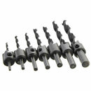 7Pcs High Speed Steel Drill Bit Set Screw Woodworking Chamfer Tool 3-10MM new