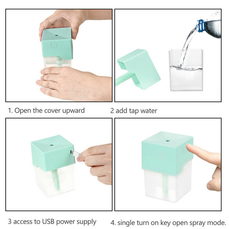 220ml Air Humidifier Essential Oil Diffuser USB Mist Maker (Light Green) A