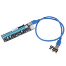 PCI-E to PCI Express 16x Extender Riser Card, + 4Pin,6Pin,SATA 15Pin(3 in 1)