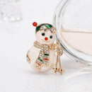 Lovely Cartoon Snowman Brooch Pin Rhinestone Alloy Corsage Badge