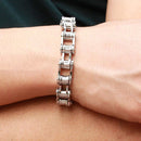 Women Men Fashion Jewellery Stainless Steel Bracelet Bike Bicycle Chain Shape JR
