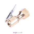 Brass Car Tire Inflator Tool Valve Stem Connector Air Chuck Lock On Clip