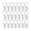 50Pcs Split Key Rings with Chain Open Jump Rings Key Chain Keyring Findings 25mm
