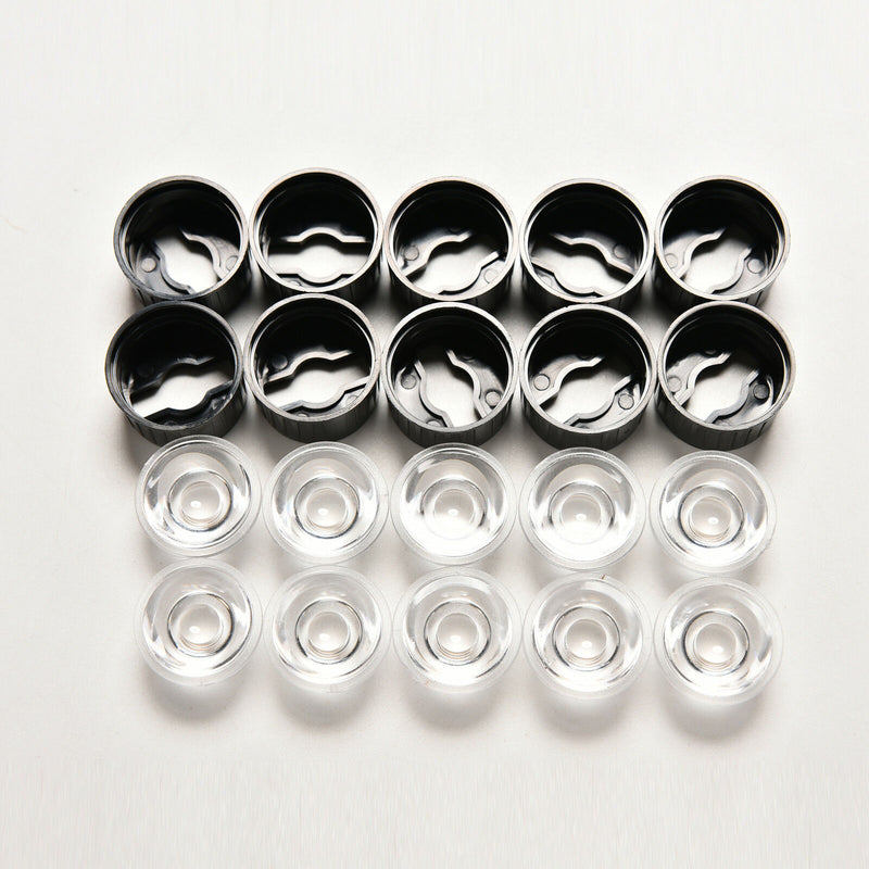 10x 120degree led Lens for 1W 3W High Power LED with screw 20mm Black holder  Gw