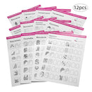 12x Lines Drawing Nail Art Practice Learning Template Painting Book Tools