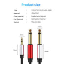 3.5mm 1/8" TRS Stereo to Double 6.35mm 1/4" TS Mono Y Splitter Cable Cord 6FT
