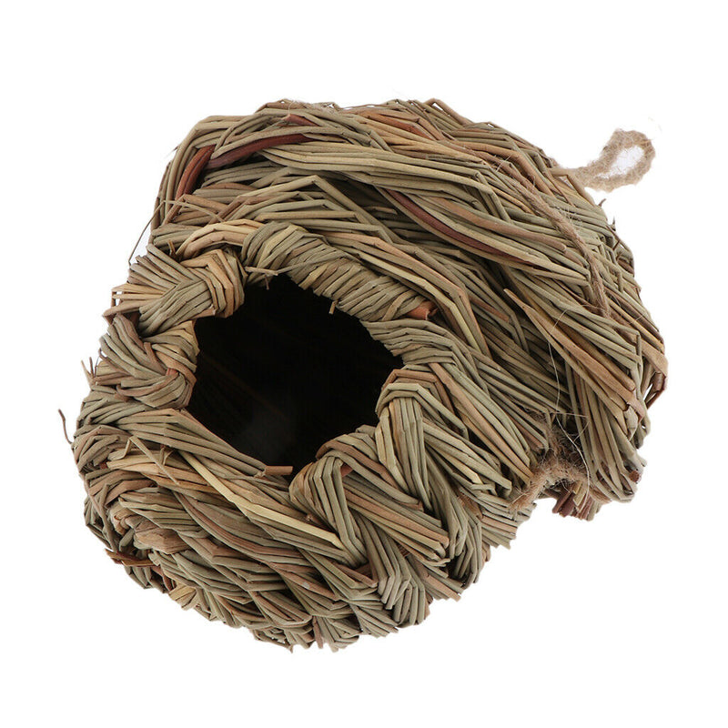 2Pcs Handwoven Straw Bird Lounge Nest Birdhouse Box for Hatching Breeding Garden