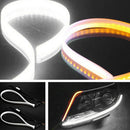Car Daytime Running Light LED 12V DRL Auto Driving Fog Strip Lamp Yellow+White