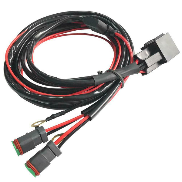 1 to 2 Wiring Harness Relay Fuse Kit 40A 12V for Offroad LED Work Light Bar #JT1