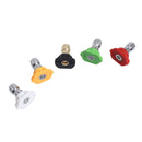 5 Pack High Pressure Washer Spray Nozzle Tips Variety Degrees 1/4
