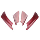 4pcs Red Car Front Bumper Lip Splitter Spoiler Plastic Easy Installation