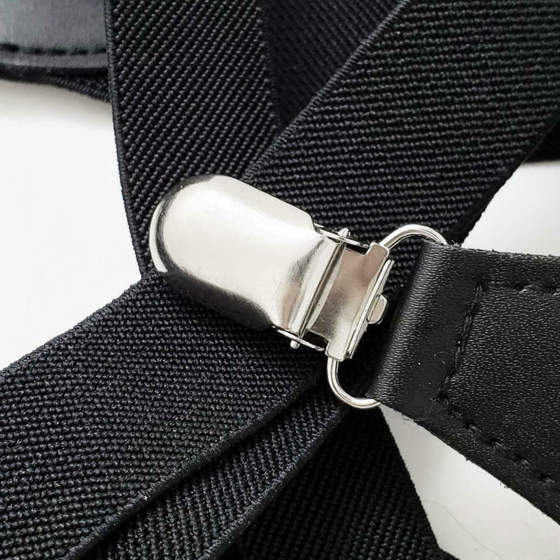 Womens Mens Clip-on Suspenders Elastic X-Back Adjustable Braces Wide Straps