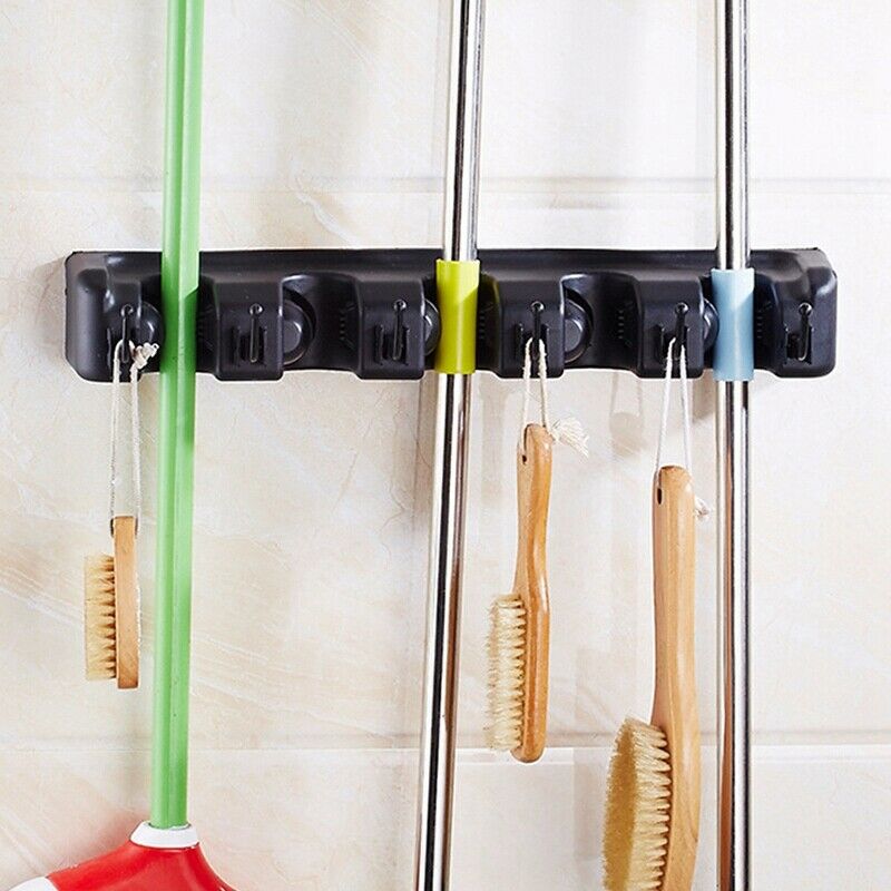 Multifunctional Wall Mounted Mop Brush Broom Holder Hanger Organizer Storag Q7P2