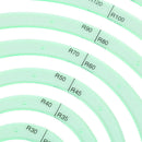 Green Plastic Students Rectangle Shape Drawing Circle Template Geometric Rule BX
