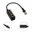 RJ45 Splitter Adapter, RJ45 1 Male to 3 Female Ports Socket Adapter Interfa