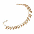 Anklets Feet Decorated Chain Links With Small Leaves Tassels, Adjustable R1U1