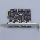 USB 3.0 to PCI-E X1 Expansion Card 4 USB Ports External Adapter for Windows