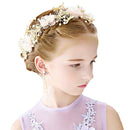 Floral Princess Wedding Headpiece Dried Flower Headband Dragonfly Tiara Hai