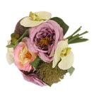 Artificial Silk Peony Orchid Flower Wedding Bouquet Home Garden Decor Purple