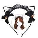 Women Lace Cat Ears Headband Bells Party Costume Fancy Dress Hair Hoop  OZ