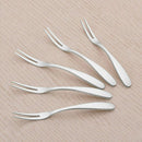 Stainless Steel Dinnerware Set For Dessert Fruit Forks Swan Base Holder IKF