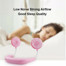 2pcs USB Neckband Cooling Fan 3-Speed Silent Outdoor Sports Mini Fan Black