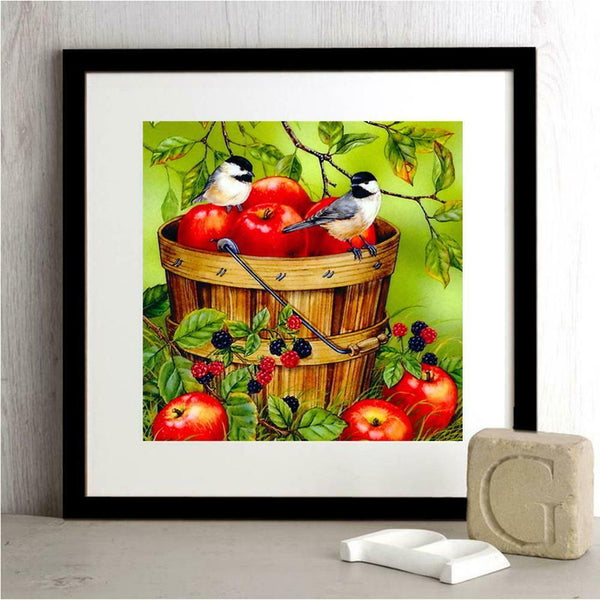 5D DIY Full Drill Diamond Painting Fruits Birds Cross Stitch Embroidery Kit