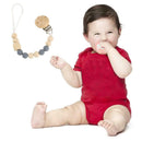 Silicone Wood Baby Pacifier Clips Newborn Teething Teether Holder Chains A