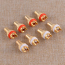 8Pcs Copper RCA Female Socket Chassis Connector Phono Audio Plug Amplifier HiFi