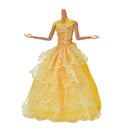 1 Pc Yellow Handmade Wedding Lace 4 Layers Dress for 11" s BX