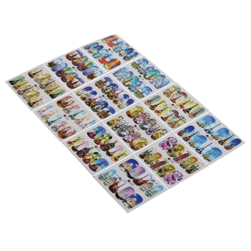 12Patterns Water Decals Nail Art Transfer Stickers Big Sheet Manicure Decor