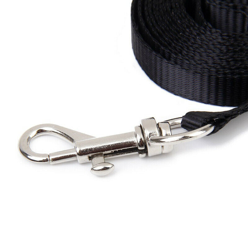 Nylon Adjustable Harness & Leash For Animals Black H1X3