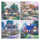 4 Packs Crystal Beautiful House Diamond Painting Embroidery Kit Special Shaped