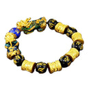 Pixiu Lucky Amulet Bracelet Wristband Jewelry Shining Crystal with Golden-plated