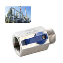 1/2" NPT, Stainless Steel 304 Mini Ball Valve Female X Male Brewing Ball Valve