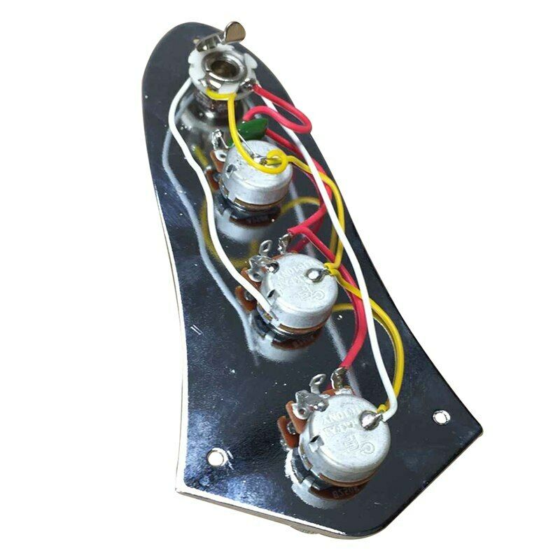 1 Piece 3 Bands Active Passive Preamp Jazz Bass Control Plate Assembly Knob