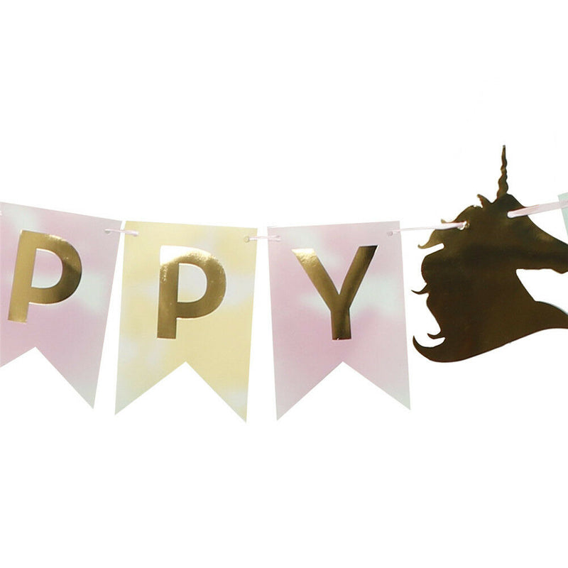 1 Set Cartoon   Happy Birthday Banner   Party Hanging Paper Flags OZ