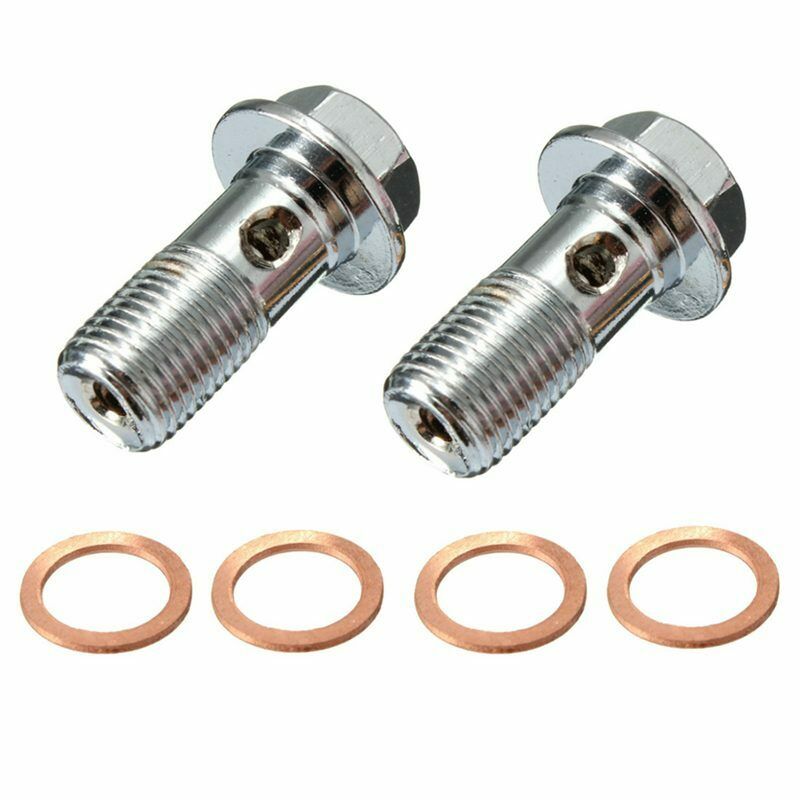 2x Motorcycle Stainless Brake Banjo Bolt M10 x 1.0mm Caliper Master Cylinde
