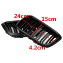 1Pair Car Matte Black Front Bumper Intake Double Slat Grille for Bmw E36 19