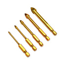 5x Glass Drill Bit Tungsten Carbide Tipped Ceramic Cutter 1/4" Hex Shank Tool  Z