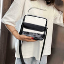 Women Shoulder Crossbody Handbags Square Messenger Transparent PVC Totes