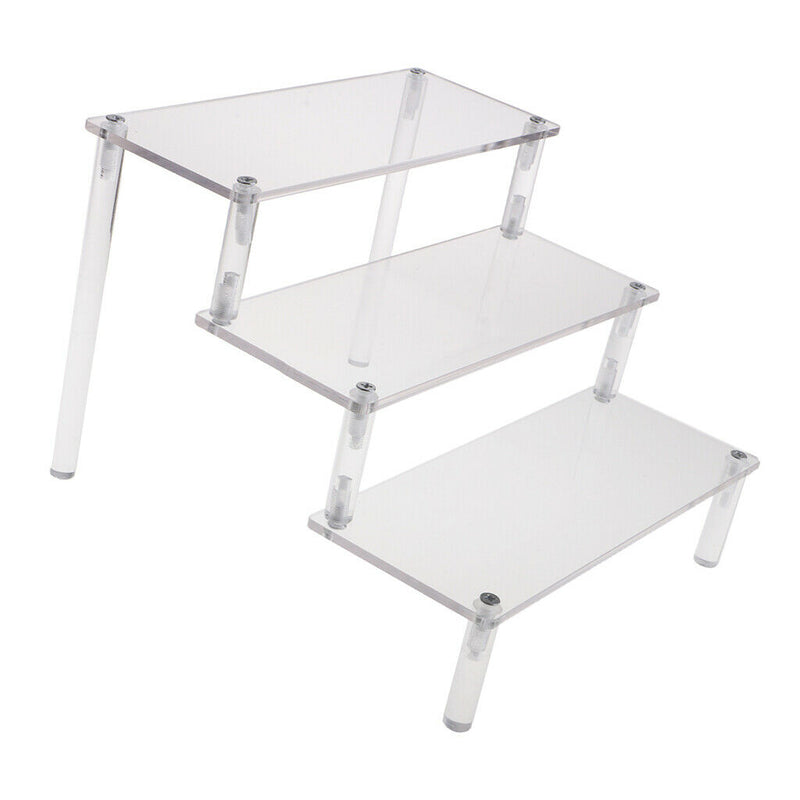 Figures Display Stand Rack Acrylic 3 Tier Clear for Home Shop Showcase