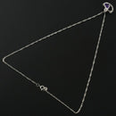 5X(Rhodium Plated Diamond Accent Amethyst Heart Shape Pendant Necklace 18" J4V8)