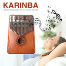 Thumb Finger Piano African Sanza Mbira 17-Key Mahogany Wood Kalimba for Beginner